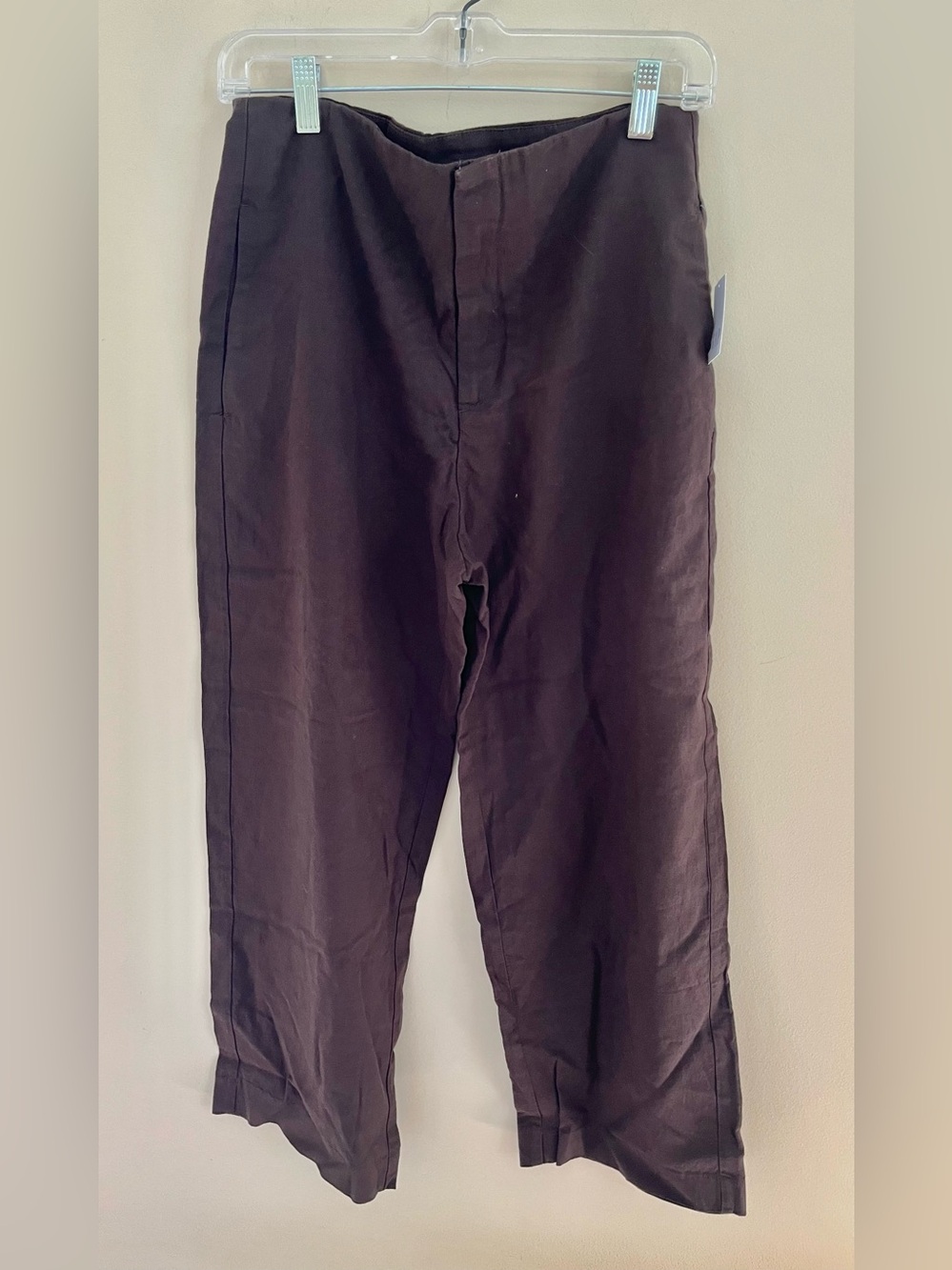 NWT-GAP Linen-Blend Relaxed Straight Ankle Pants, Size 6